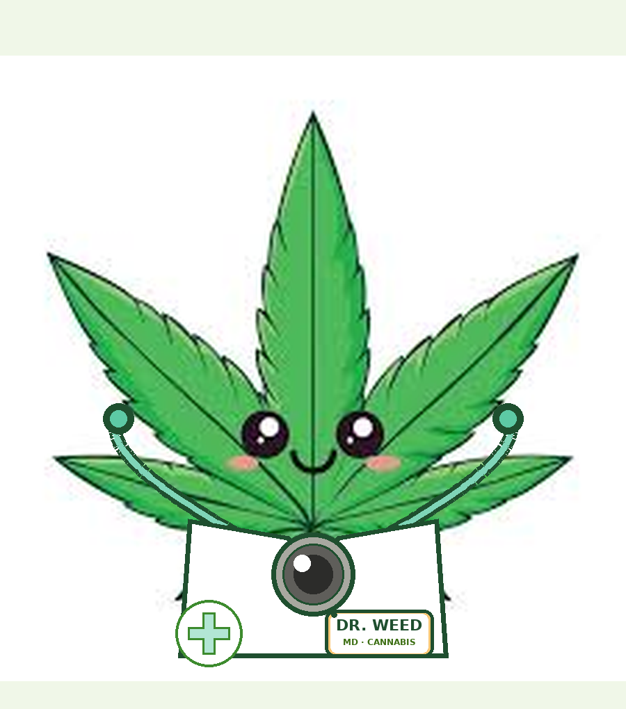 Dr. Weed — Cannabis & Medicine Sensei (kawaii mascot)